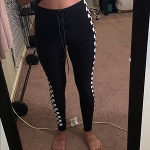 Vs pink checkered leggings